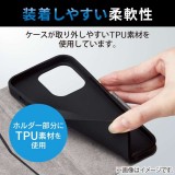 【代引不可】iPhone 14 Pro ケース カバー レザー 手帳型 マグネット フラップ 耐衝撃 衝撃吸収 軽量 薄型 スタンド機能付 UltraSlim カーボン調ブラック エレコム PM-A22CPLFUCB