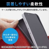 【代引不可】iPhone 14 Pro ケース カバー レザー 手帳型 マグネット フラップ 耐衝撃 衝撃吸収 ストラップホール付 スタンド機能付 NEUTZ ブルー エレコム PM-A22CPLFY2BU