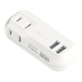 電源タップ ACコンセント2個+USB Type-A 2ポート 2AC2USB 2.4A リバーシブル ホワイト カシムラ AC-031