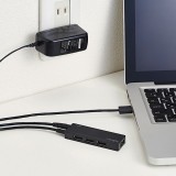 【即納】【代引不可】USB2.0ハブ(ACアダプタ付) 消費電力が大きなハードディスクドライブなどのUSB機器も安心して使える ACアダプタが付いた4ポートUSB2.0ハブ エレコム U2H-AN4S