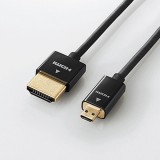 【代引不可】カメラ接続用HDMIケーブル（HDMI microタイプ）/デジカメ用HDMIケーブル/スーパースリム/micro/2.0m/ブラック エレコム DGW-HD14SSU20BK