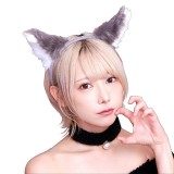 ウルフカチューシャ グレー NP 動物 アニマル コスプレ 仮装 小道具 クリアストーン 4560320910497