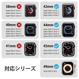 【代引不可】アップルウォッチ バンド Ultra / SE / Series 8 7 6 5 4 3 2 1 [ 49mm 45mm 44mm 42mm ] ファブリック 面ファスナー式 ベルト ブラック エレコム AW-45BDFBBK