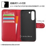 Galaxy S22 手帳型ケース 耐衝撃 マグネットフリップ カードポケット スタンド機能 ストラップホール付 シンプル レイ・アウト RT-GS22ELC1