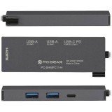 Type-Cマルチアダプター HDMI 1.4×1、USB3.2Gen1×2、USB Type-C×1 30cmケーブル アルミボディ  OHM PC-SHMPC11-H