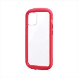 iPhone 12 mini 耐衝撃 ハイブリッドケース PALLET CLEAR Flat ハニカム構造 クリアケース レッド LEPLUS LP-IS20PLCRD