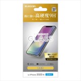 【代引不可】iPhone 12 mini 液晶保護ガラス 傷に強い 高硬度9H 高光沢 指紋防止 エアーレス 飛散防止 エレコム PM-A20AFLGG