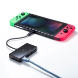 【代引不可】LANアダプタ 3ポート ギガビット対応 USB Type-Cハブ付 バスパワー対応 Nintendo Switch対応 コンパクト ブラック サンワサプライ USB-3TCH19ABKN