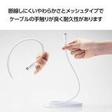 【代引不可】USB-C ケーブル ( Type C to C ) 1.5m PD 60W 断線しにくい ナイロンメッシュ マグネット内蔵 きれいにまとまる データ転送 充電ケーブル ホワイト エレコム MPA-CCMG15WH