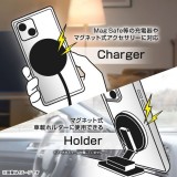 iPhone 16 Like standard MagSafe対応 マグネットアクセサリー対応 衝撃吸収 バンパー マット メタリック ハイブリッドケース / ブラック レイアウト RT-P46MG3/BM