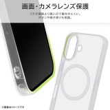 iPhone 16 Like standard MagSafe対応 マグネットアクセサリー対応 衝撃吸収 バンパー マット メタリック ハイブリッドケース / ブラック レイアウト RT-P46MG3/BM