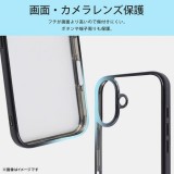 iPhone 16 Like standard 衝撃吸収 バンパー メタリック ハイブリッドケース / ブラック レイアウト RT-P46CC16/BM