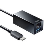 【即納】【代引不可】USBハブ USB Type-Cハブ付 ギガビットLANアダプタ USB3.2/3.1/3.0対応 PD100W セルフパワー・バスパワー両対応 コンパクト ブラック サンワサプライ USB-3TCH33BK