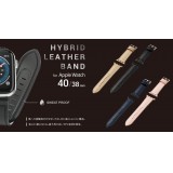 【代引不可】Apple Watch 40/38mm ハイブリッドレザーバンド ヴィーガンレザー 耐久性 TPU エレコム AW-40BDLHV