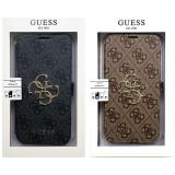 GUESS 公式ライセンス iPhone 13 6.1インチ 2眼モデル PUレザー 手帳型ケース ブランド シンプル おしゃれ エアージェイ GUBKP13M4GMG