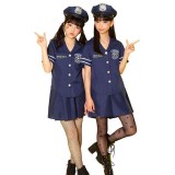 HW COSCHU！ スターポリス コスチューム ハロウィン コスプレ 衣装 仮装 変装 ポリス 婦警 POLICE ジュニアサイズ ガールズ 女の子  クリアストーン 4560320892830