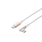 【代引不可】USB-C ケーブル USB Type C to Type C 2m L字 PD 60W  MacBook iPad iPhone パソコン スマホ タブレット 等 タイプC 機器対応  急速充電 ILMF ホワイト エレコム U2C-CCL20NWH-IL