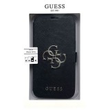 GUESS 公式ライセンス iPhone 13 Pro 6.1インチ 3眼モデル PUレザー 手帳型ケース ブランド シンプル おしゃれ ブラック エアージェイ GUBKP13LSA4GSBK