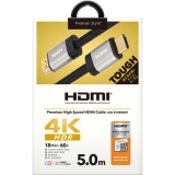 PREMIUM HDMI メッシュケーブル 5.0m ブラック プレミアムハイスピード HDR 対応 BT.2020 対応 イーサネット対応 フルHD対応 4K2K対応 PGA PG-HDME50M