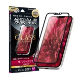 iPhone 13 Pro Max 6.7インチ 液晶保護ガラス ガラスフィルム GLASS PREMIUM FILM 全画面保護 ソフトフレーム スーパークリア LEPLUS LP-IL21FGS