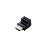 【代引不可】HDMI 変換 アダプタ L字 上向き 90度 オスメス変換 HDMIケーブル 延長 コネクタ 4K 60p 金メッキ RoHS指令準拠 ブラック エレコム AD-HDAABS01BK