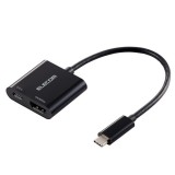 【代引不可】USB Type-C-HDMI 変換 ( USB-C プラグ to HDMIポート×1 USB-C充電ポート×1 ) 15cm 4K 60Hz PD 60W 【 タイプC ポート搭載機器各種対応 】 ブラック エレコム AD-CHDMIPDBK2