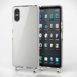 【代引不可】Xperia 10 VI SO-52E ケース ハイブリッド カバー 衝撃吸収 カメラレンズ保護設計 ショルダーストラップホール付 クリア エレコム PM-X241HVCKSHCR