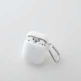 【代引不可】AirPods シリコンケース 2019年/2016年モデル エアーポッズケース カラビナ付 シンプル コンパクト 持ち運び 便利 エレコム AVA-APSC