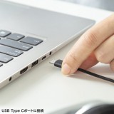 【即納】【代引不可】USB TypeC ヘッドセット マイク ヘッドホン 軽量 テレワーク WEB会議 サンワサプライ MM-HSTC03SV