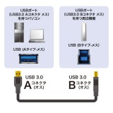 【代引不可】USB3.0ケーブル 2m ブラック 認証取得品 Aコネクタ-Bコネクタ USBケーブル 耐振動 耐衝撃 PC USB機器 接続 サンワサプライ KU30-20BKK