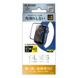 【代引不可】Apple Watch SE/Series 6/Series 5/Series 4 40mm 液晶保護ガラス 高硬度9H 3D PETフレーム付 全面保護 高光沢 エレコム AW-20SFLGFRBK