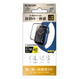 【代引不可】Apple Watch SE/Series 6/Series 5/Series 4 40mm 液晶保護ガラス 高硬度9H 3D 強化ガラス 全面保護 0.33mm エレコム AW-20SFLGGRBK