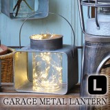 ランタン オブジェ 置物 インテリア ガレージメタルランタン スクエア Lサイズ METAL LANTERN シャビー アンティーク風 おしゃれ かっこいい