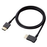 【代引不可】HDMI ケーブル HIGH SPEED with Ethernet L字 右向き 1m 4K 30Hz やわらか HEC ARC タイプA・19ピン - タイプA・19ピン RoHS指令準拠 ブラック エレコム CAC-HD14EYR10BK