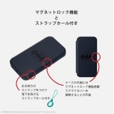 iPhone 12/12 Pro ガラスフリップケース マグネットロック機能搭載 カード収納 ストラップホール付 バットマン ハーレイ・クイン PGA PG-WGF20G