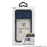 iPhone 14 / iPhone 13 ケース カバー NEWT IJOY CAP ネイビー ガラスケース スライドカバーでレンズ保護 iPhoneケース サンクレスト i36FiJC02