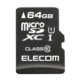 【代引不可】microSDHCメモリカード データ復旧サービス付 64GB class10対応 防水仕様 SD変換アダプタ付属 スマホ タブレット エレコム MF-MSD064GC10R