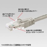 【代引不可】LANケーブル CAT6 30m ツメ折れ防止 三重構造コネクタ ギガビットイーサネット完全対応 スタンダードLANケーブル サンワサプライ KB-T6TS-30