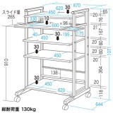 【代引不可】耐荷重 安定性を重視 立ち作業に最適 スチール製ハイスタンドパソコンラック（W670×D644×H1071mm） サンワサプライ RAC-EC7SN2