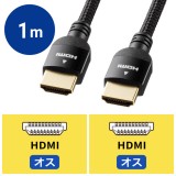 【即納】【代引不可】ハイスピード HDMI ナイロンメッシュケーブル ブラック 1m ディスプレイ モニター TV テレビ サンワサプライ KM-HD20-NM10