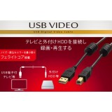 【即納】【代引不可】フェライトコア搭載　USB VIDEOケーブル(USB2.0 A-B)　2.0m　ブラック エレコム DH-AB2F20BK