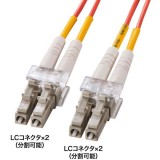 【代引不可】メガネ型光ファイバケーブル（マルチ50μm、LC×2-LC×2、3m） サンワサプライ HKB-LCLC5-03N