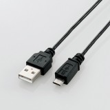 【即納】【代引不可】エレコム(ELECOM) ELECOM USB2.0ケーブル A-microBタイプ スリム 0.5m ブラック U2C-AMBX05BK [PC] 製品型番：U2C-AMBX05BK （4953103269286）