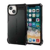 【即納】【代引不可】iPhone 14 / 13 ケース カバー ハイブリッド 衝撃吸収 ストラップホール付 フィルム付 ZEROSHOCK ブラック エレコム PM-A22AZEROBK