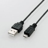 【即納】【代引不可】エレコム(ELECOM) ELECOM USB2.0ケーブル A-microBタイプ スリム 1m ブラック U2C-AMBX10BK [PC] 製品型番：U2C-AMBX10BK （4953103269316）