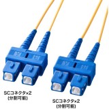 【代引不可】メガネ型光ファイバケーブル（シングル8.6μm、SC×2-SC×2、15m） サンワサプライ HKB-SCSC1-15N