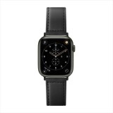 Apple Watch 用 アップルウォッチ PUレザーバンド(49mm/45mm/44mm/42mm) ブラック PGA PG-AW49PU01BK