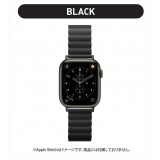 Apple Watch 用 アップルウォッチ PUレザーマグネットバンド(49mm/45mm/44mm/42mm) ブラック PGA PG-AW49MG01BK