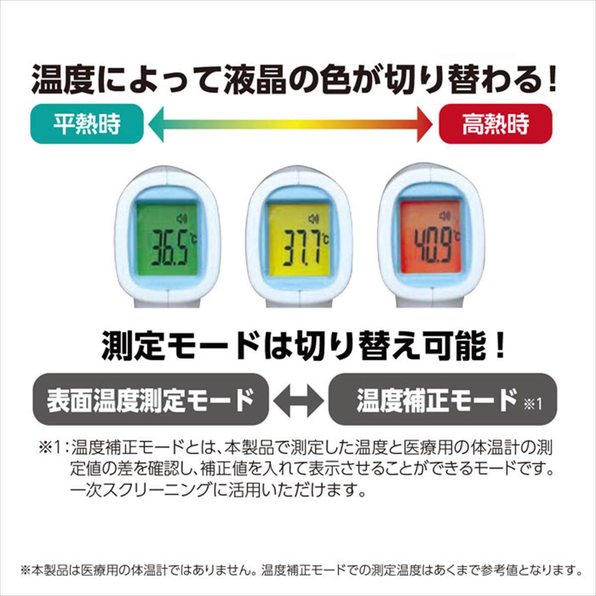 非接触温度計 保管ポーチ付き オートパワーオフ機能 温度計 約1秒