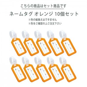 ネームタグ 名札 オレンジ 10個セット ネームプレート 目印 ネーム札 タグ しるし カラータグ お名前 アーテック 91718x10